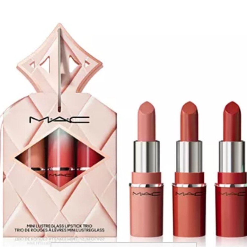 MAC Cosmetics Lustreglass Lipstick Trio - Peach, Rose, Crimson